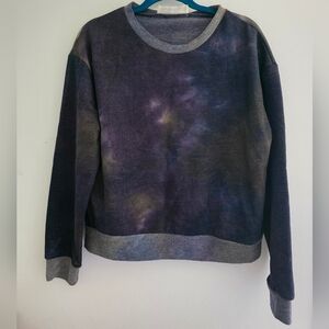 Vintage Havana Tie Dyed Sweatshirt‎ Women's Eggplant Multi Crewneck Pullover~